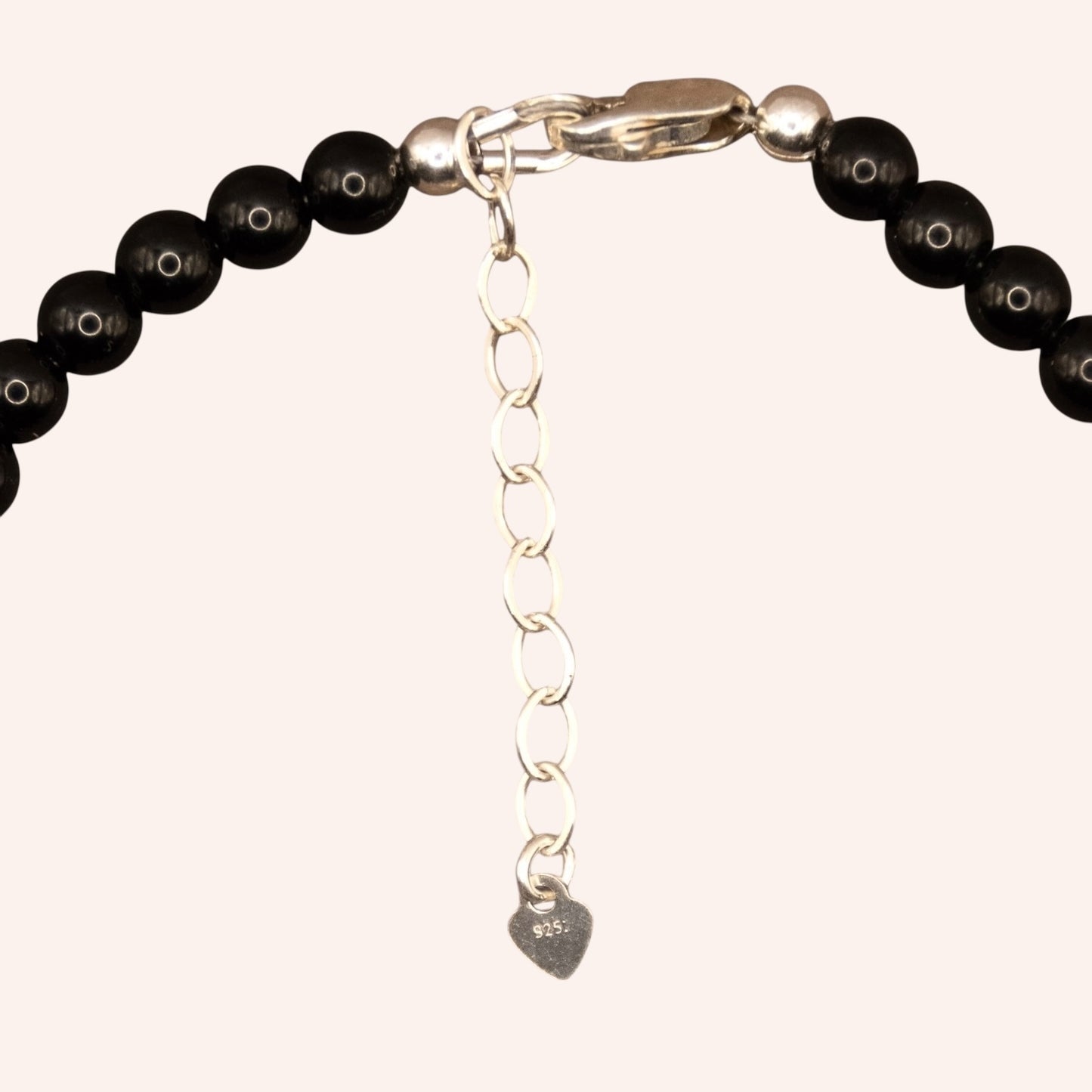 7 Chakra and Black Obsidian bracelet in Sterling Silver