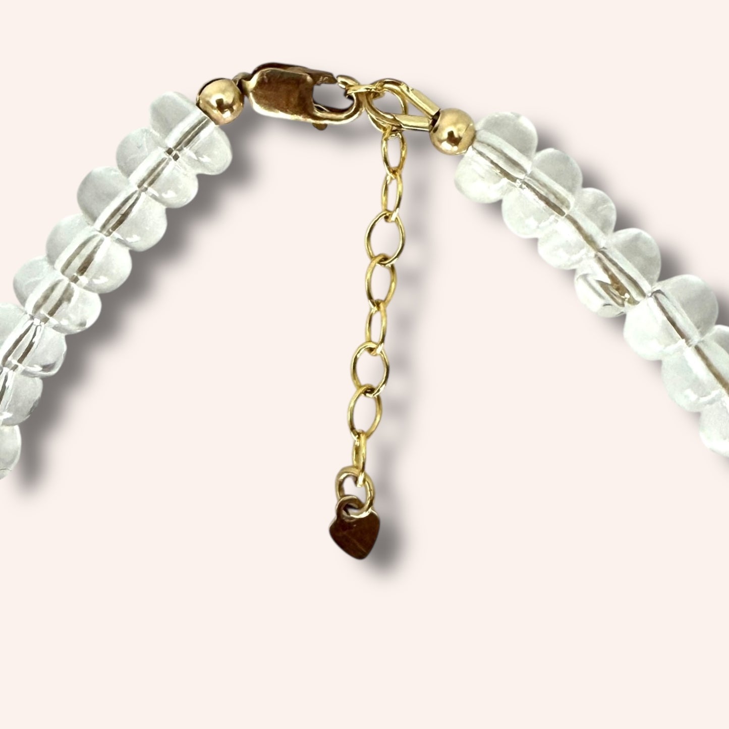 7 Chakra Clear Quartz Bracelet with 14k Gold-Filled Accents