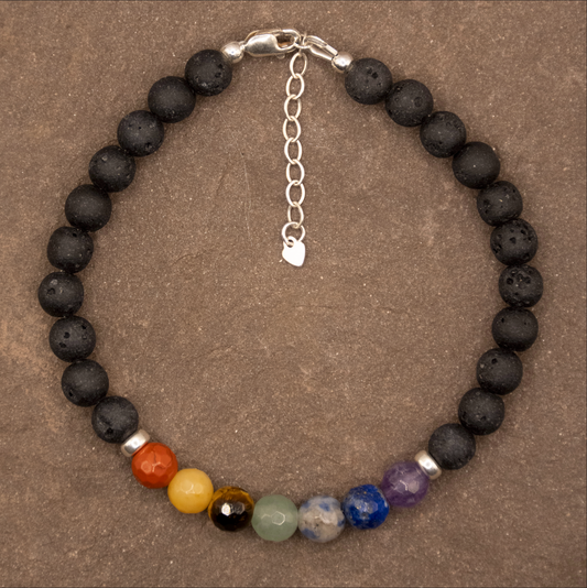 7 Chakras Lava Stone Diffuser Bracelet