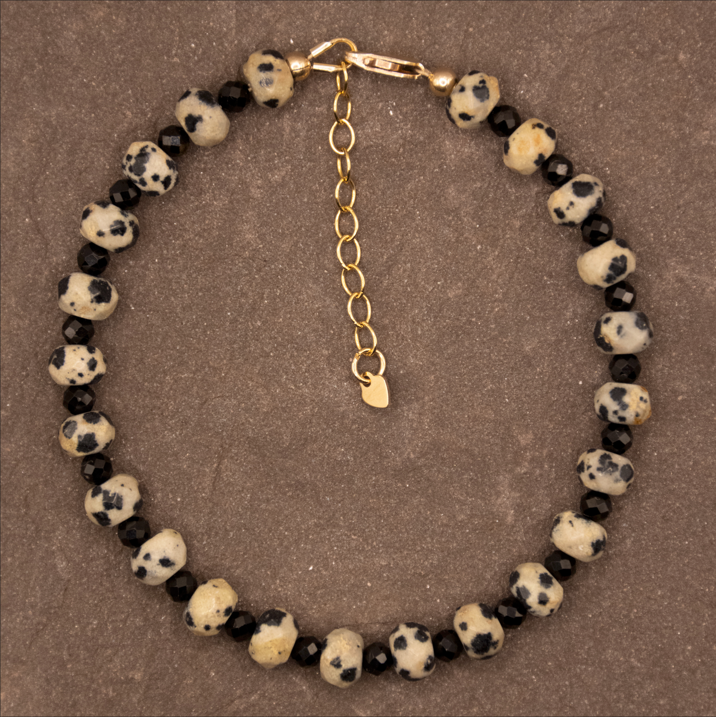 Black Tourmaline & Dalmatian Jasper Harmony Bracelet