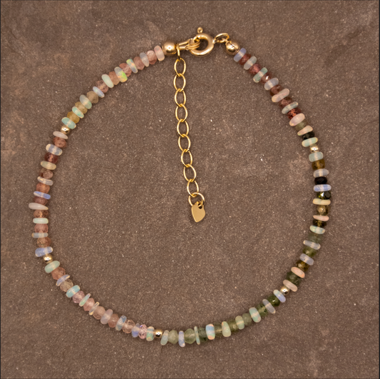 Fairy Warrior (Watermelon Tourmaline & Opal) Bracelet